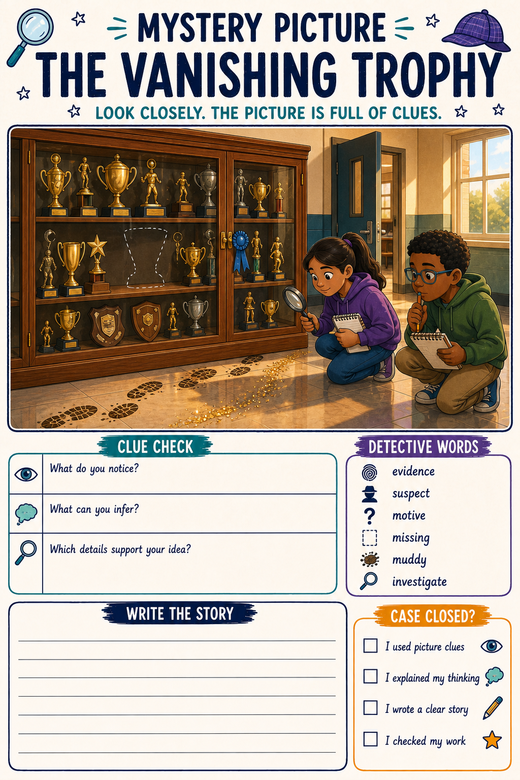 Preview of Mystery Picture Inference Writing Prompts